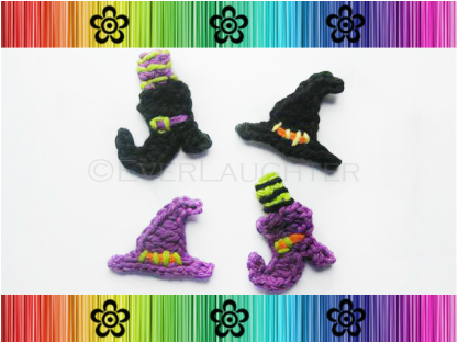 Witch's Hat and Boot Applique - Crochet Pattern by EverLaughter