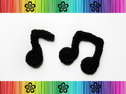 Music Notes Applique - Crochet Pattern by EverLaughter