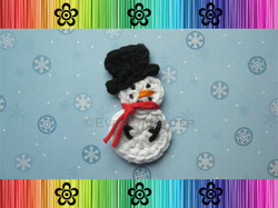 Snowman Applique - Crochet Pattern by EverLaughter