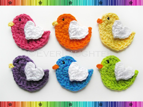 Bird Applique - Crochet Pattern by EverLaughter