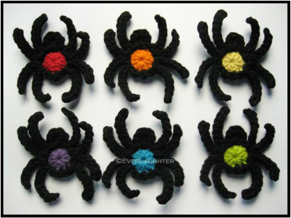 Spider Applique - Crochet Pattern by EverLaughter