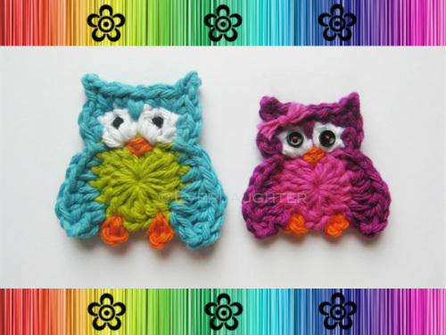 Oliver and Olivia Owl Applique - Crochet Pattern by EverLaughter
