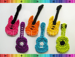 Guitar Appliques - Crochet Pattern by EverLaughter