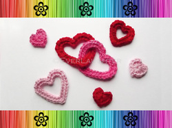 Hearts Applique - Crochet Pattern by EverLaughter