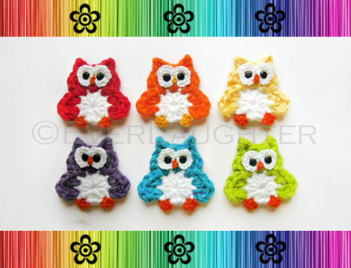 Owl Applique - Crochet Pattern by EverLaughter