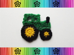 Tractor Applique - Crochet Pattern by EverLaughter
