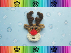 Rudy the Reindeer Applique - Crochet Pattern by EverLaughter
