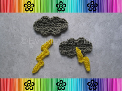 Lightning Cloud Applique - Crochet Pattern by EverLaughter