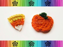 Pumpkin and Candy Corn Applique - Crochet Pattern by EverLaughter