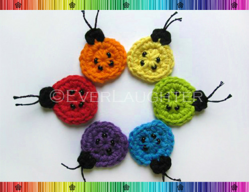 Ladybug Applique - Crochet Pattern by EverLaughter